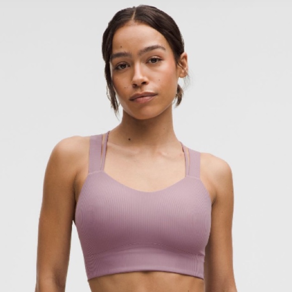 Lululemon Lavender Lux Like a Cloud Ribbed Longline Bra/ Light Support/ D/DD Cup